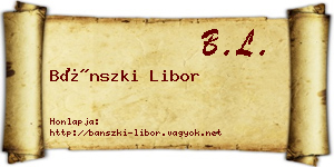 Bánszki Libor névjegykártya